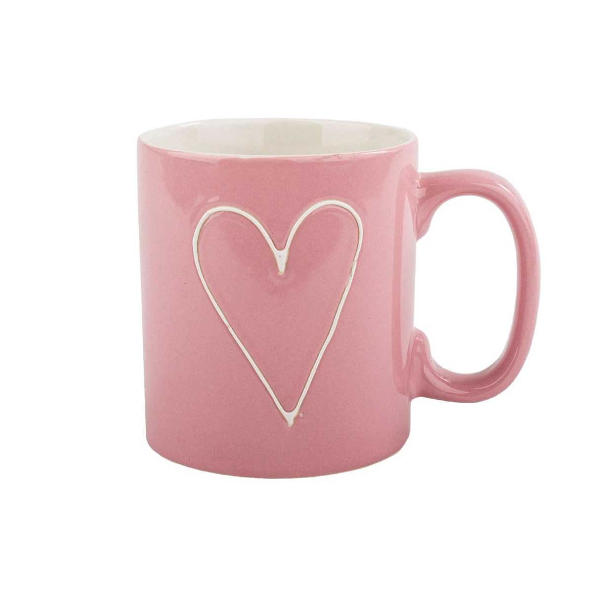 Keramický hrnček Heart 630 ml, sv. červená