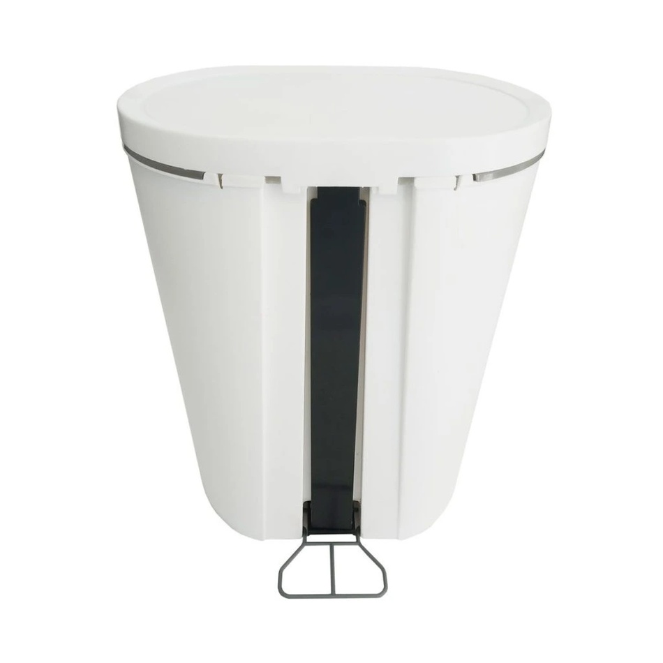 Denox Pedálos szemetes 8 l, ovális, fehér, fehér, 8 l termék 2. képe