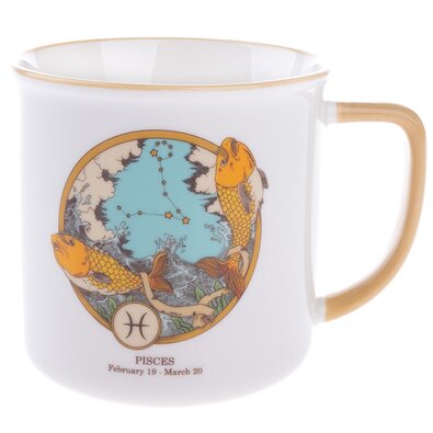 Porcelanasti hrnček Zvěrokruh - Ryby, 460 ml
