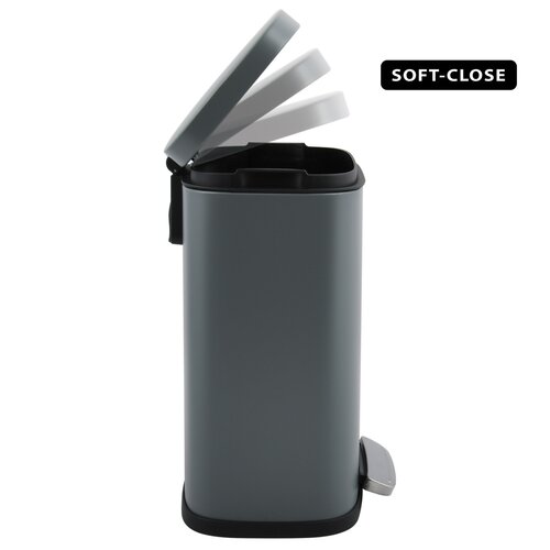 Coș de gunoi cu pedală soft-close Spirella Akira 12 l, gri mat