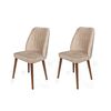 Set de scaune Alfa Cream and Walnut, 2 buc.