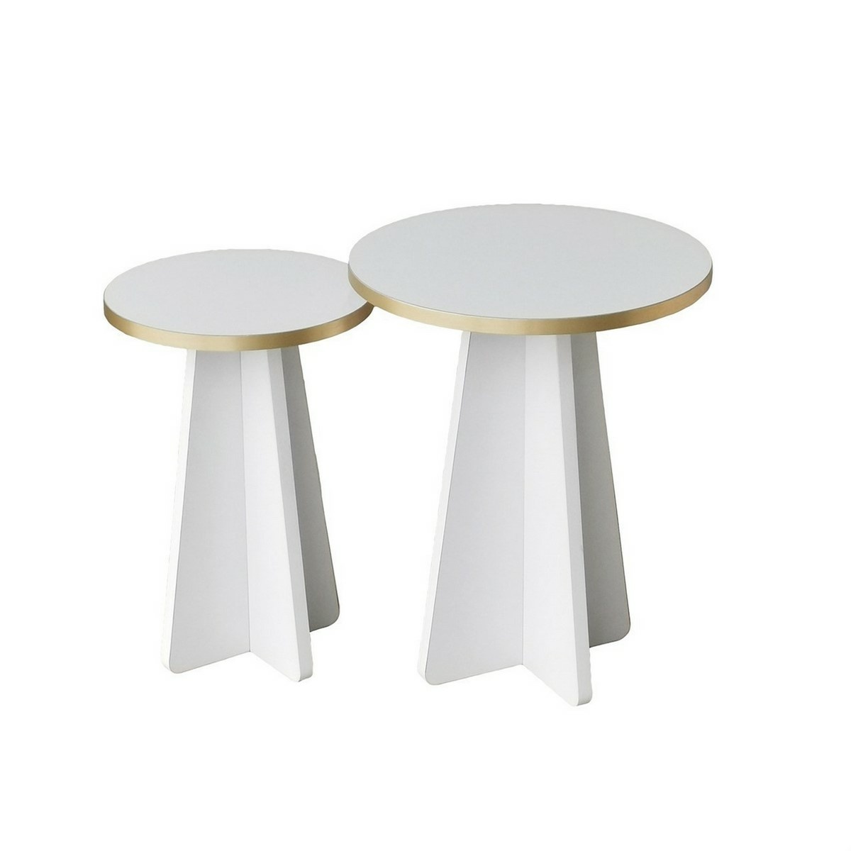 Sada konferenčních stolků Mushroom Gold and White, 2 ks
