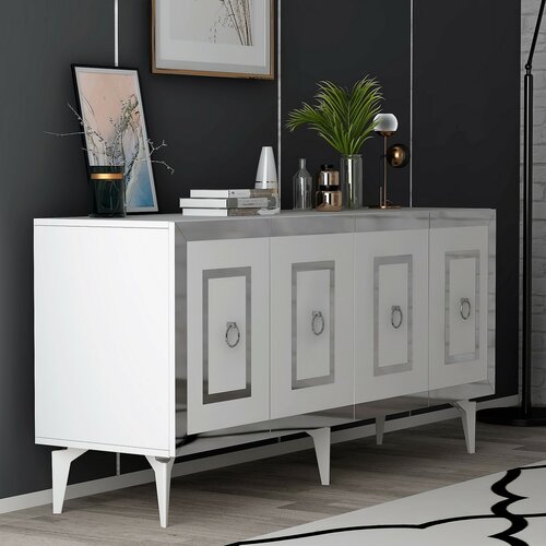 Schrank Karya White and Silver