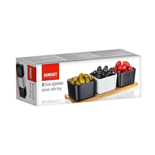 Banquet Komplet skodelic BRILLANTE Bamboo, 24,5 x24,5 x 4,5 cm