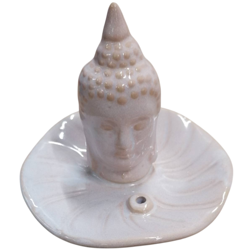 Ceramiczny stojak na kadzidełka Buddha kwiat, 10,5 x 9 x 10,5 cm