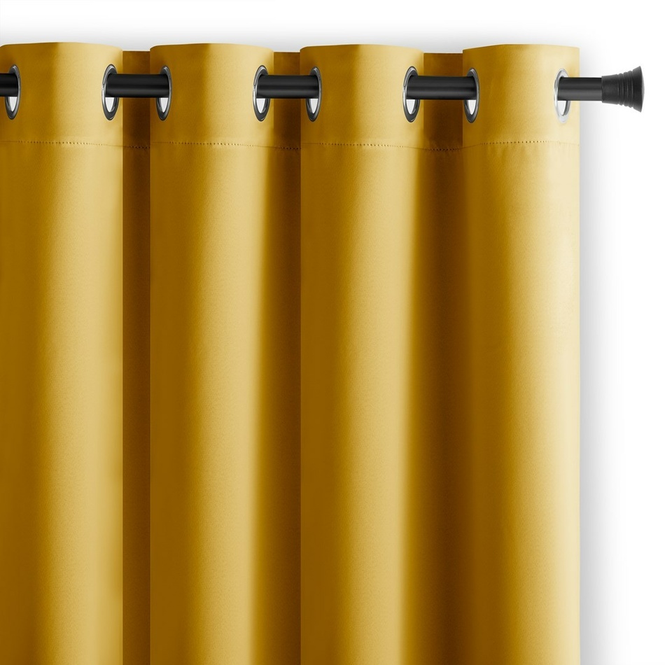 AmeliaHome Blackout EYELETS függöny, mustárszínű, 140 x 245 cm, sárga termék 2. képe