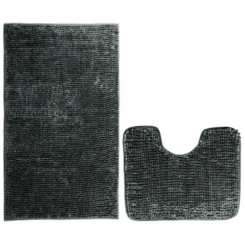Restilo Bati fürdőszobai kilépő szett, fekete, 2 db, 50 x 80 cm, 40 x 50 cm