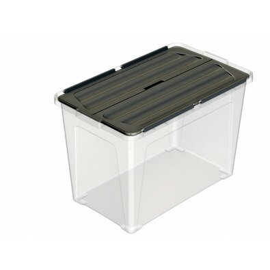 Multibox s pritrjenim pokrovom Eco 60 l, črnpokrov