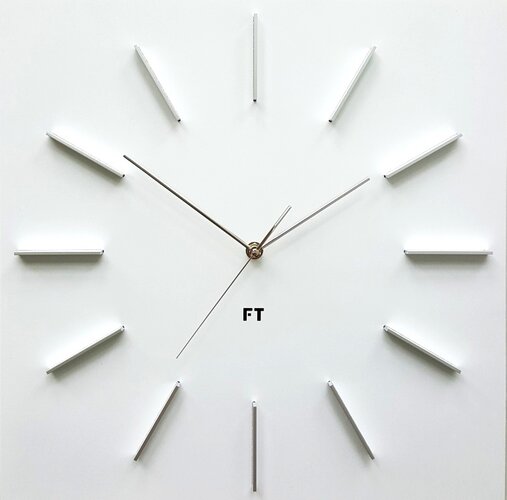 Future Time FT1010WH Square white Designerski zegar ścienny, 40 cm