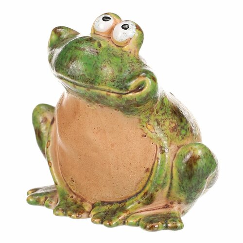 Ceramiczna dekoracja ogrodowa Żaba, 13 x 10 x 12cm