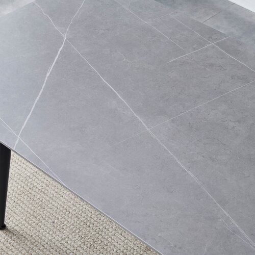 Zestaw jadalniany Marmur z ceramicznym blatem i 4krzesłami, czarny