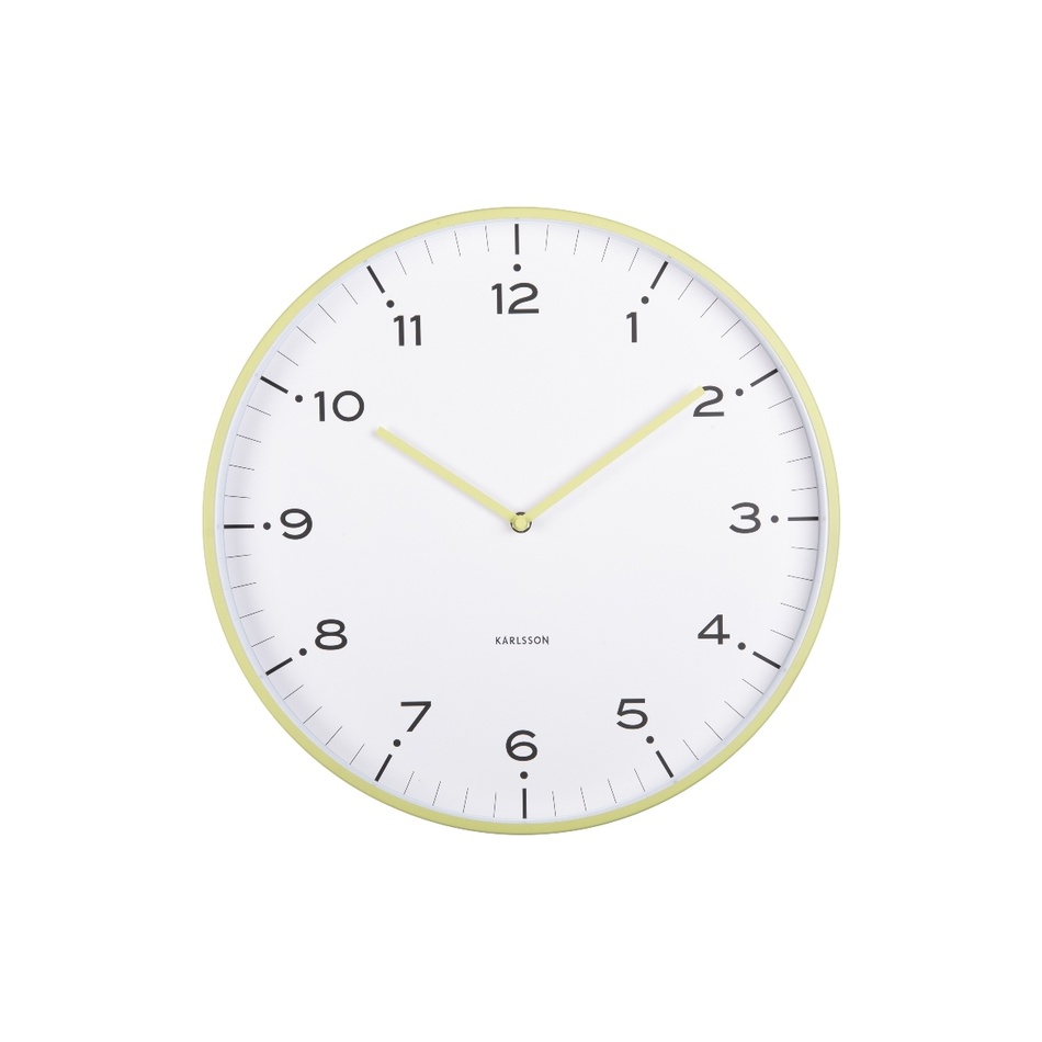Dizajnové nástenné hodiny Karlsson 6011GR žlté,priemer 40 cm