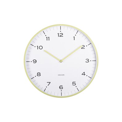 Karlsson 6011GR design ceas de perete galben, diametru 40 cm