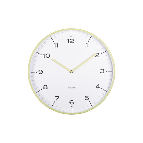 Karlsson 6011GR designerski zegar ścienny żółty,średnica 40 cm