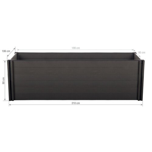 Vyvýšený záhon G21 Crop 210 x 106 x 80, WPC, Eben