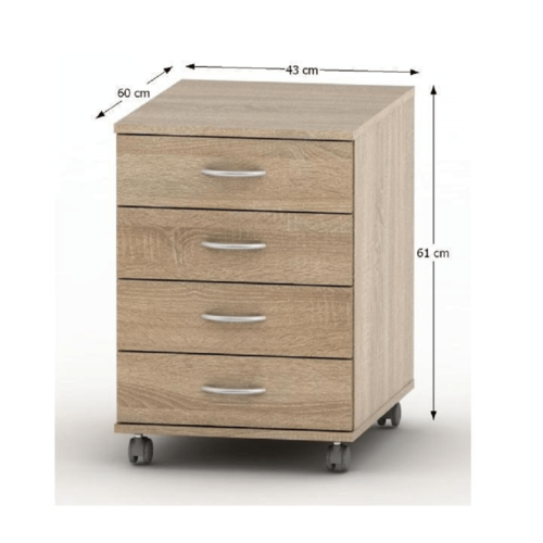 TEMPO ASISTENT 015 komoda na kolieskach, dubSonoma