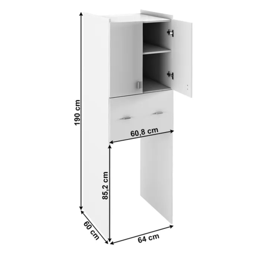 Głęboka szafka nad pralką NATALI TYP 9, biały