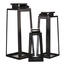Set de felinare metalice negre, 3 buc
