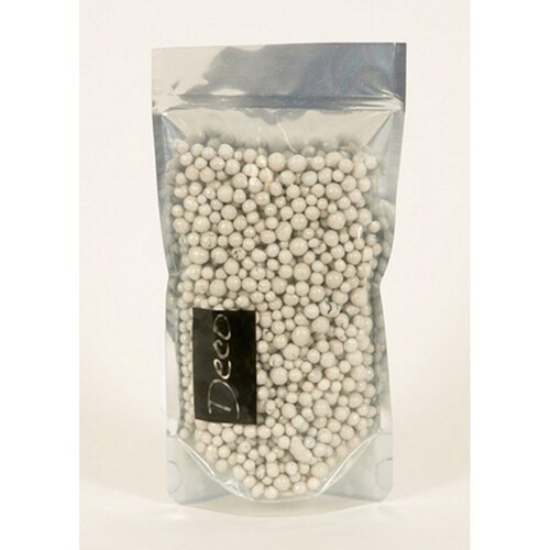 Dekorační perly 4-8 mm bílé s glitry