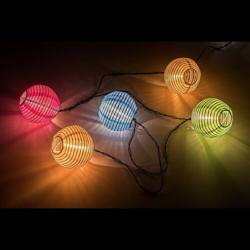 Rabalux 77048 solární  LED řetěz s 8 papírovými balóny Titu