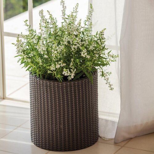 Keter květináč Cylinder M 18 l, hnědá