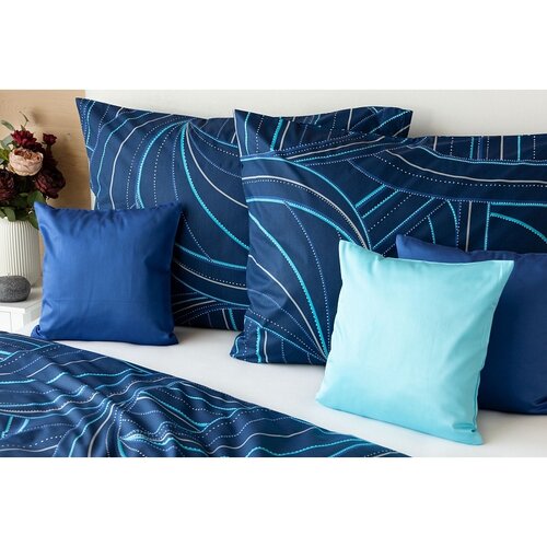 Lenjerie de pat Matějovský Deluxe Bedding Ezio Blue, 140 x 220 cm, 70 x 90 cm