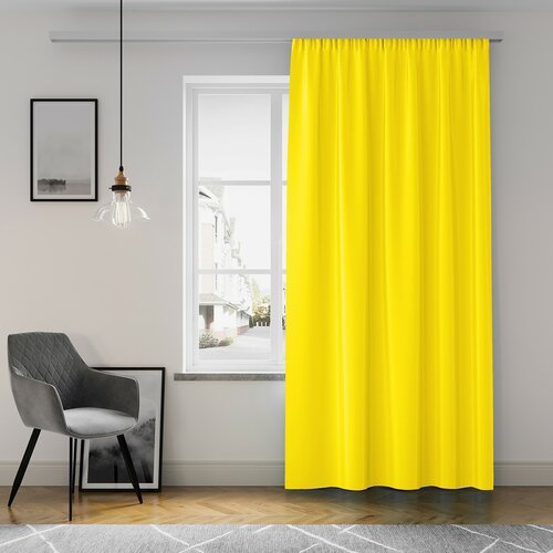 Restilo Zasłona Oxford Pleat żołty, 140 x 250 cm