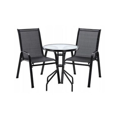 Vrtni balkonski set Stela 3 kos, črn