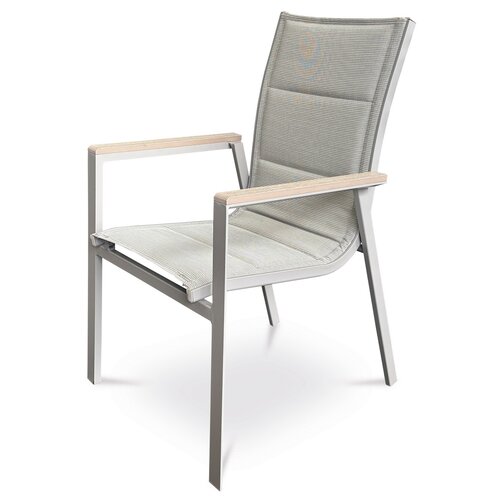 Autronic Zahradní židle, hliník, textil, šedá, AZC-S1110 GREY