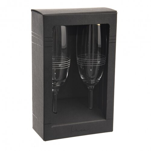 Set de 2 pahare de vin spumant Orion Hearts, 0,22l