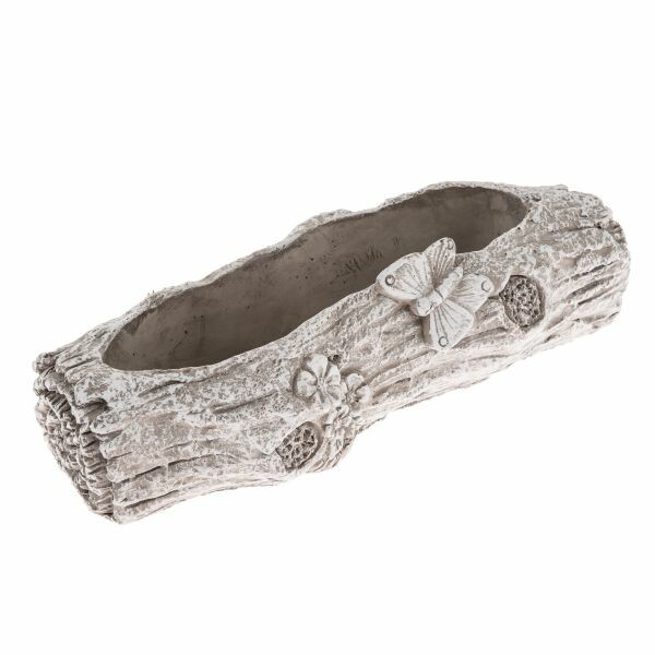 Betónový kvetináč Kufor s motýľom, 29,5 x 8 x 11cm