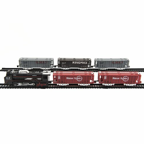 Teddies Vlak s 5 vagónmi so svetlom a koľajami na batérie, 140 x 68 cm