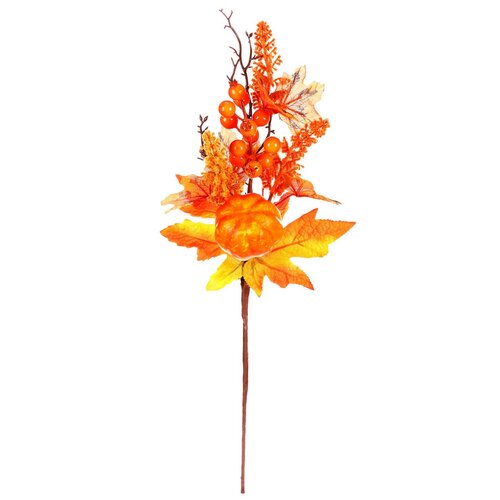 Jesenná umelá vetva - tekvička a bobule, 50 cm