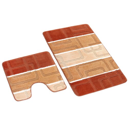 Bellatex Badematten-Set Avangard Platte terra, 60 x 100 cm, 60 x 50 cm