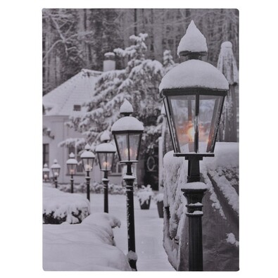 Obraz LED na płótnie Snowy Lamps, 40 x 30 cm