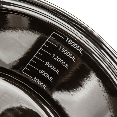 Banquet Hrniec smaltovaný METALLIC Black 20 cm, 2 l, s pokrievkou