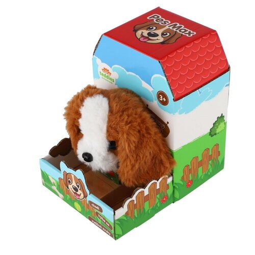 Teddies Max kutyus, 15 x 12 cm, elemmel működő, hanggal és mozgással