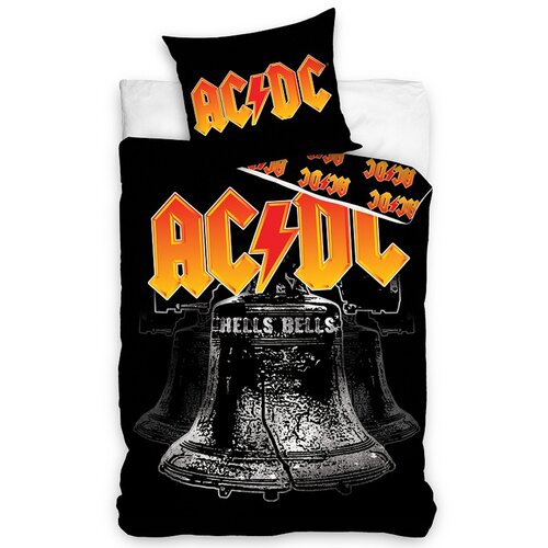 Pościel bawełniana AC/DC Hells Bells, 140 x 200 cm, 70 x 90 cm
