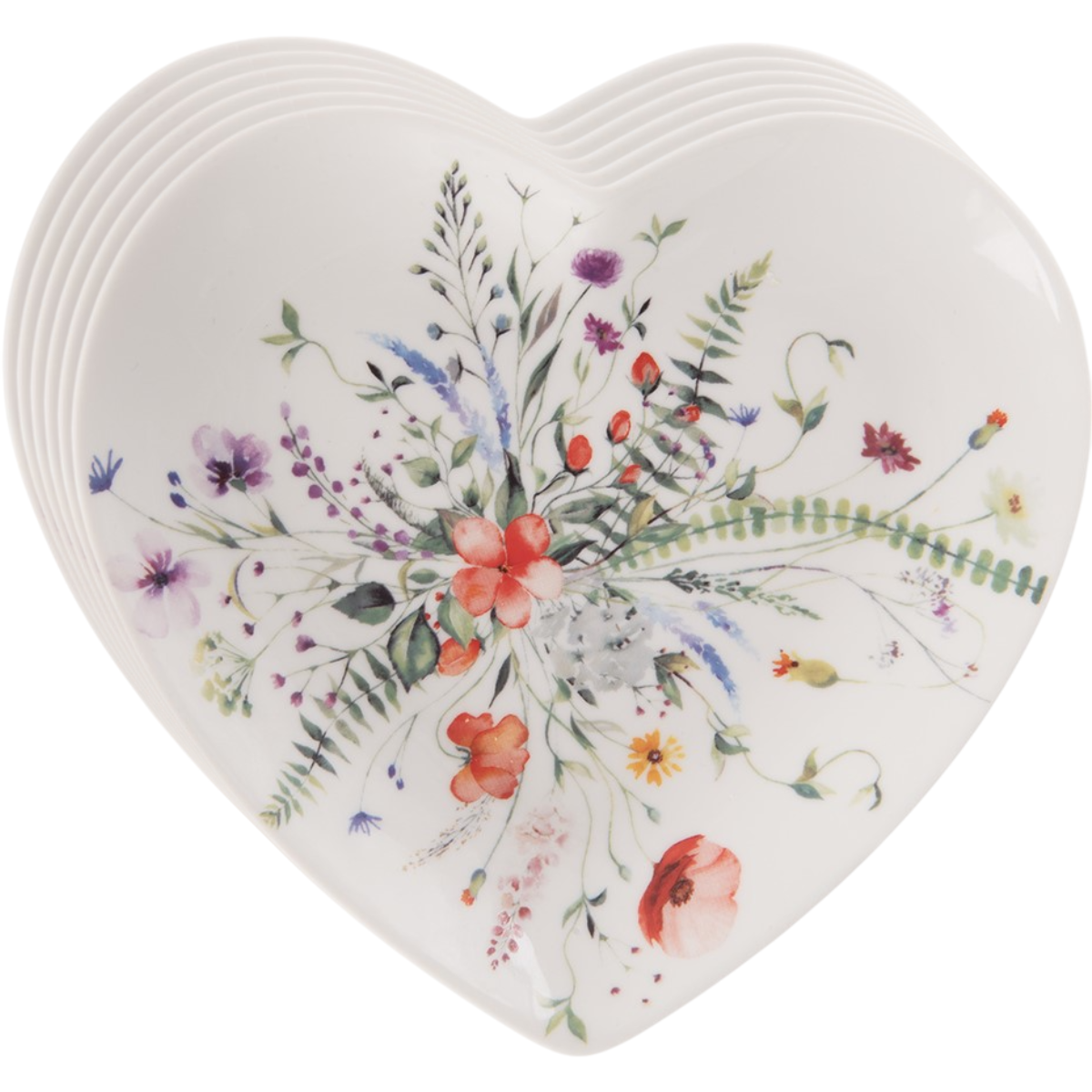 Orion Zestaw porcelanowych talerzyków deserowychMak serce 17,5 x 17 cm, 6 szt.