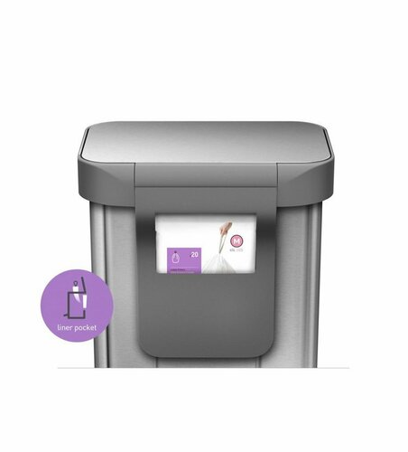 Simplehuman Pedalno smetnjak 45 l, srebrna