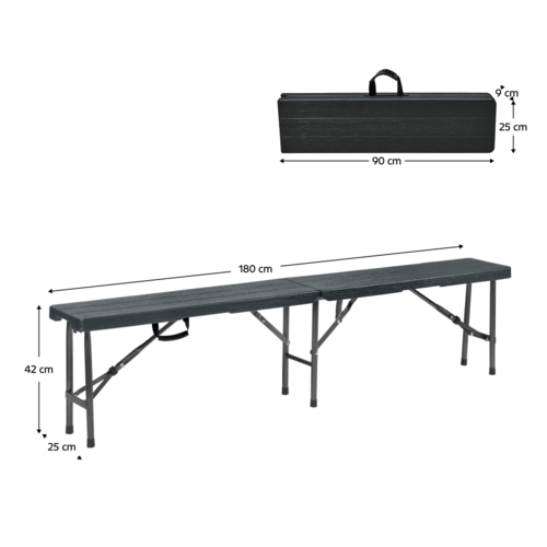 Gartenmöbel-Set 1+2, ULMER, klappbar, schwarz