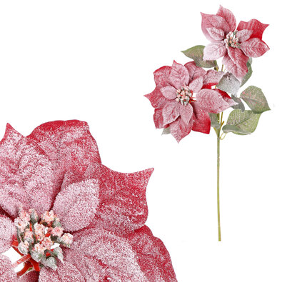 Floare artificială Poinsettia, roșie