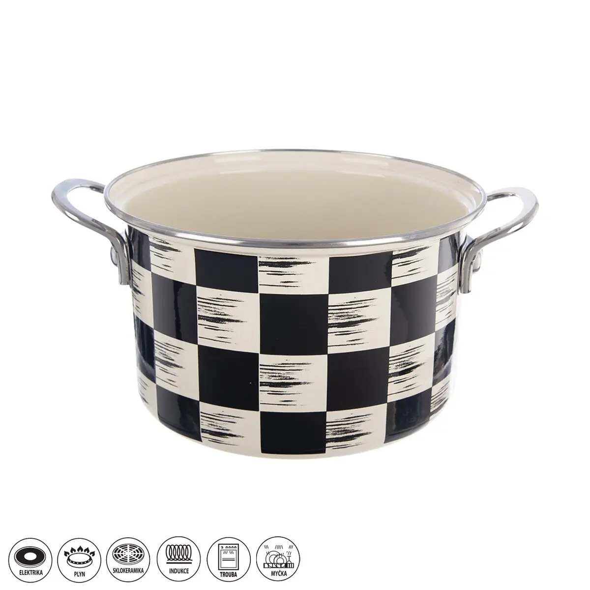 Orion zománcozott edény Chessboard Lem , 4 l,átmérő 22 cm. akciós termékkép 1
