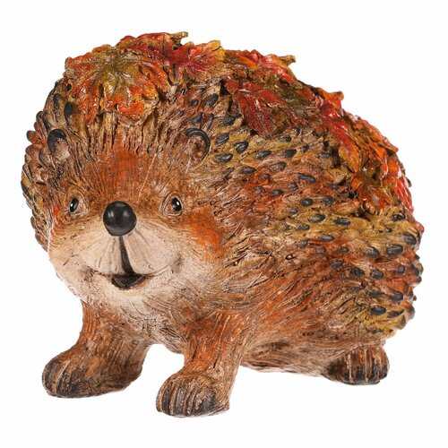Decorație de toamnă Arici cu frunze, 22 x 13 x 15cm, poliresină