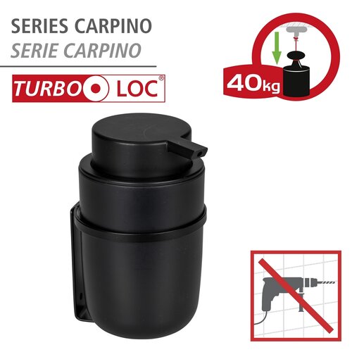 Dozator săpun Wenko Carpino, de perete, negru