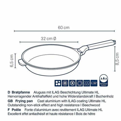 Kela Pfanne VITANA, Aluminiumguss, grau, 32 cm