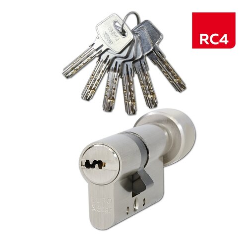 Cilindru cu buton Richter EXR.30/35K.NI em 30+35K mm, 6 chei