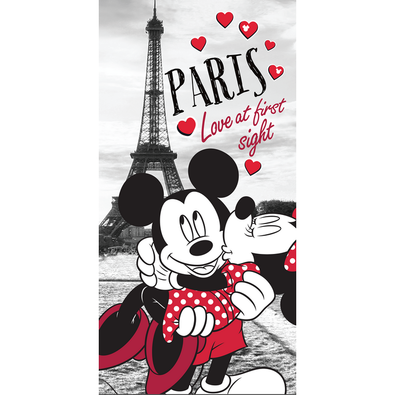 Osuška Mickey & Minnie Love Paris, 70 x 140 cm