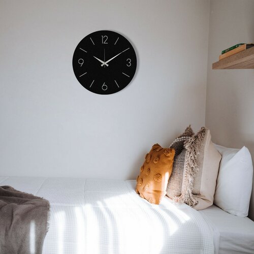 Ceas de perete Trevwela, Black, 48 x 48 cm