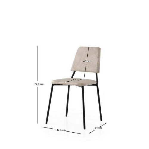 Set de scaune de sufragerie Lima Ecru and Black, 2buc.